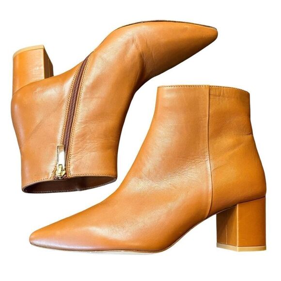 L’Agence Jeannie II Pointed Toe Bootie in Luggage Brown NWOB Size 39 or US 8 - Picture 2 of 6